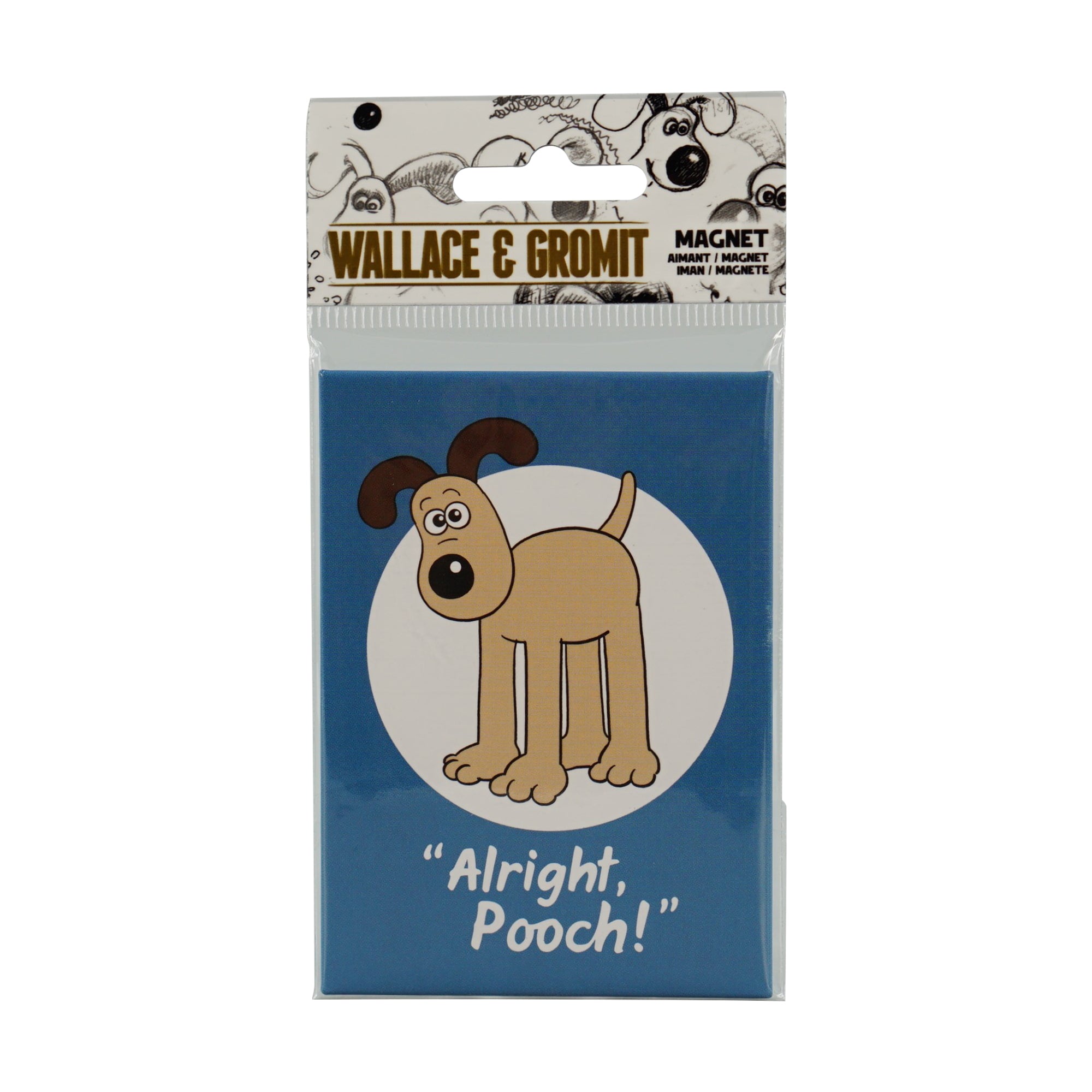Wallace & Gromit Gromit magnet métal bleu