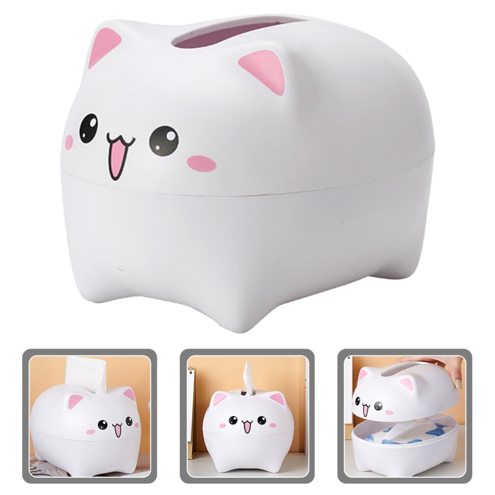Alipis boîte à mouchoirs chat kawaii ABS compacte