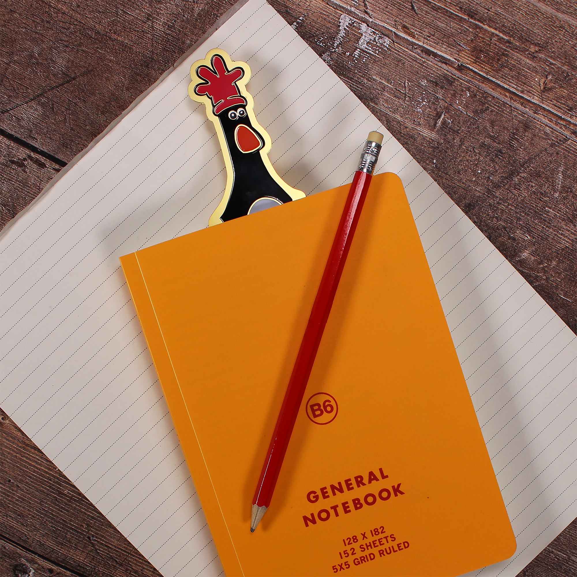 Wallace & Gromit Feathers marque-page métal noir 12,5 cm