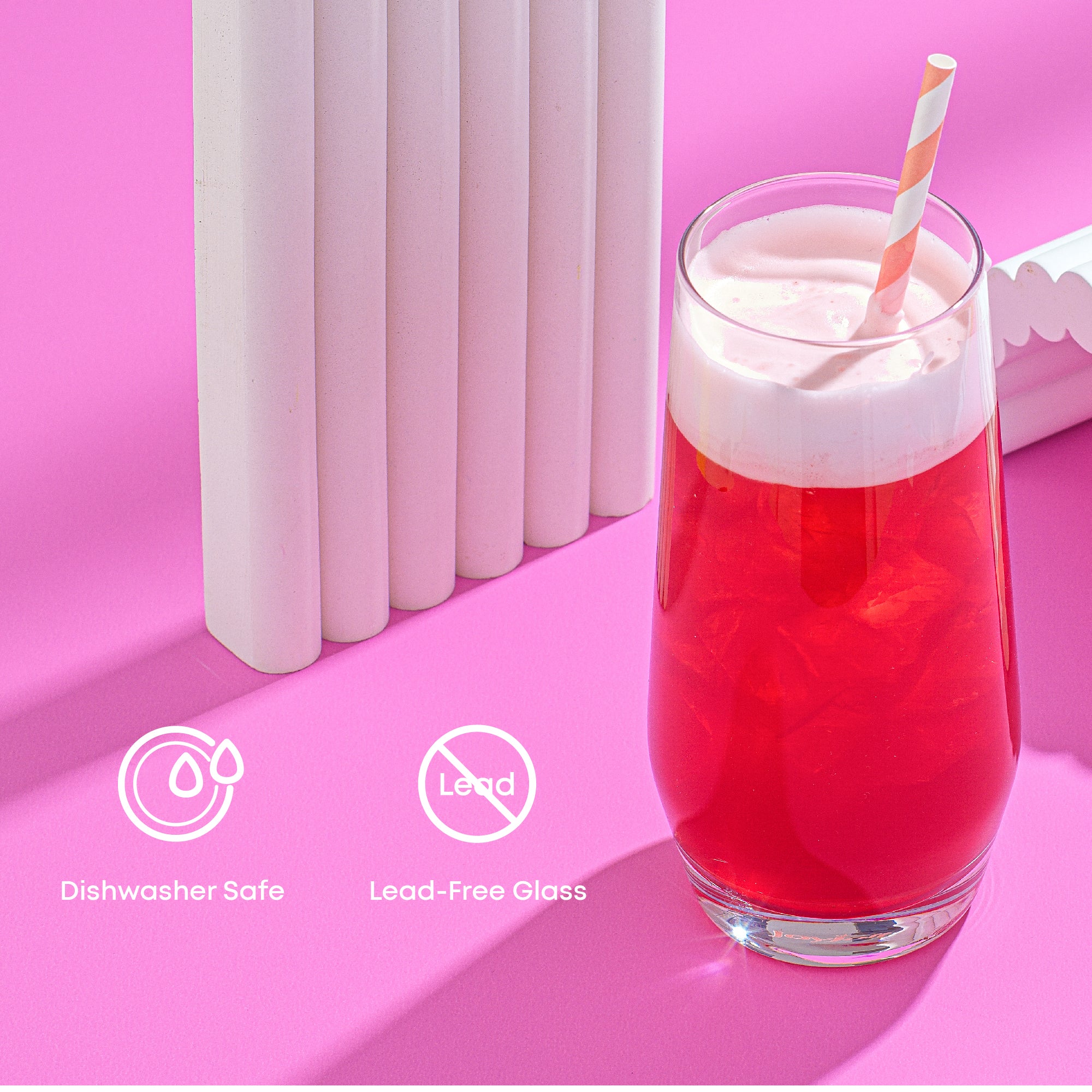 JoyJolt Gwen Highball verres long drink lot 4 53 cl bombés