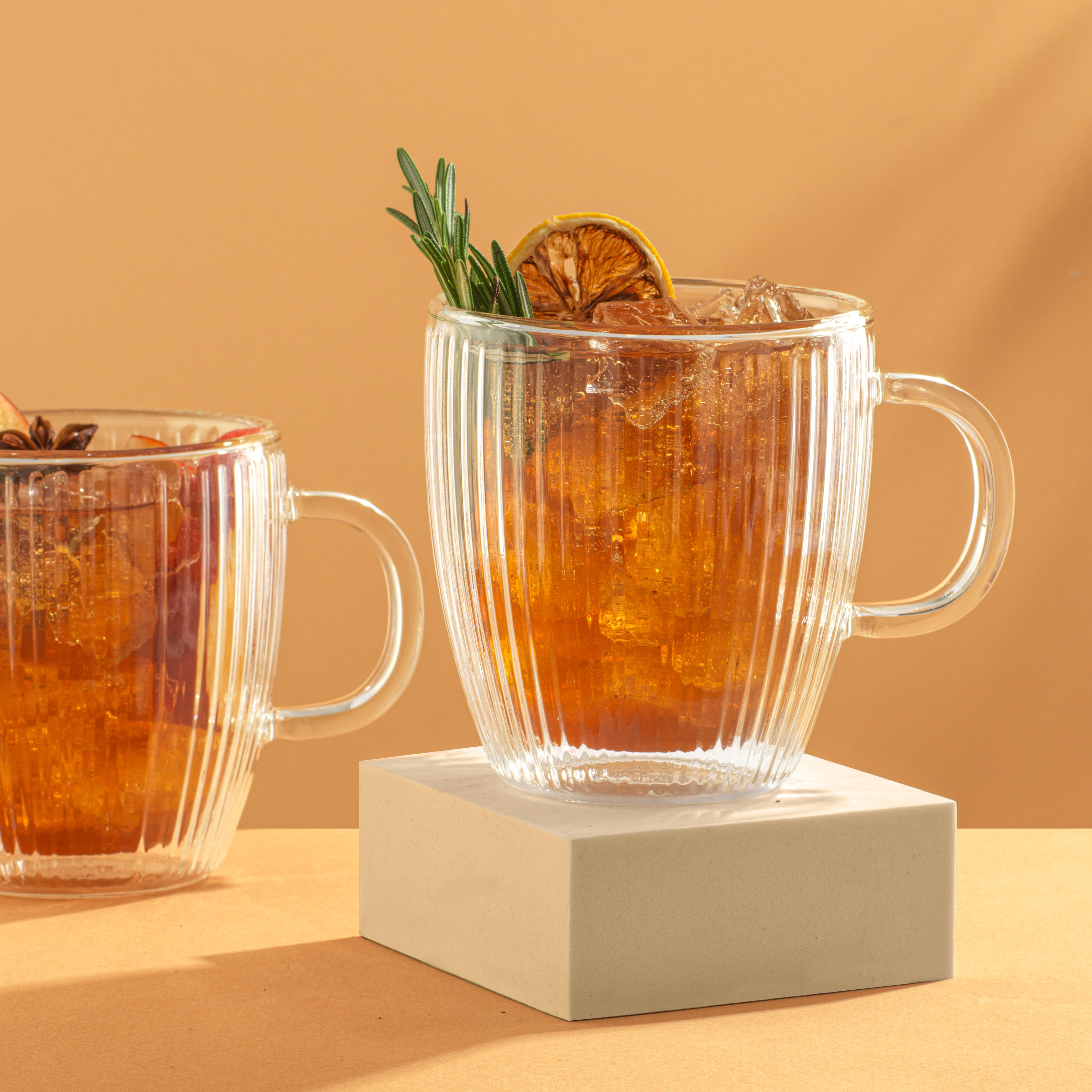 JoyJolt Savor mugs café double paroi 2x40 cl striés