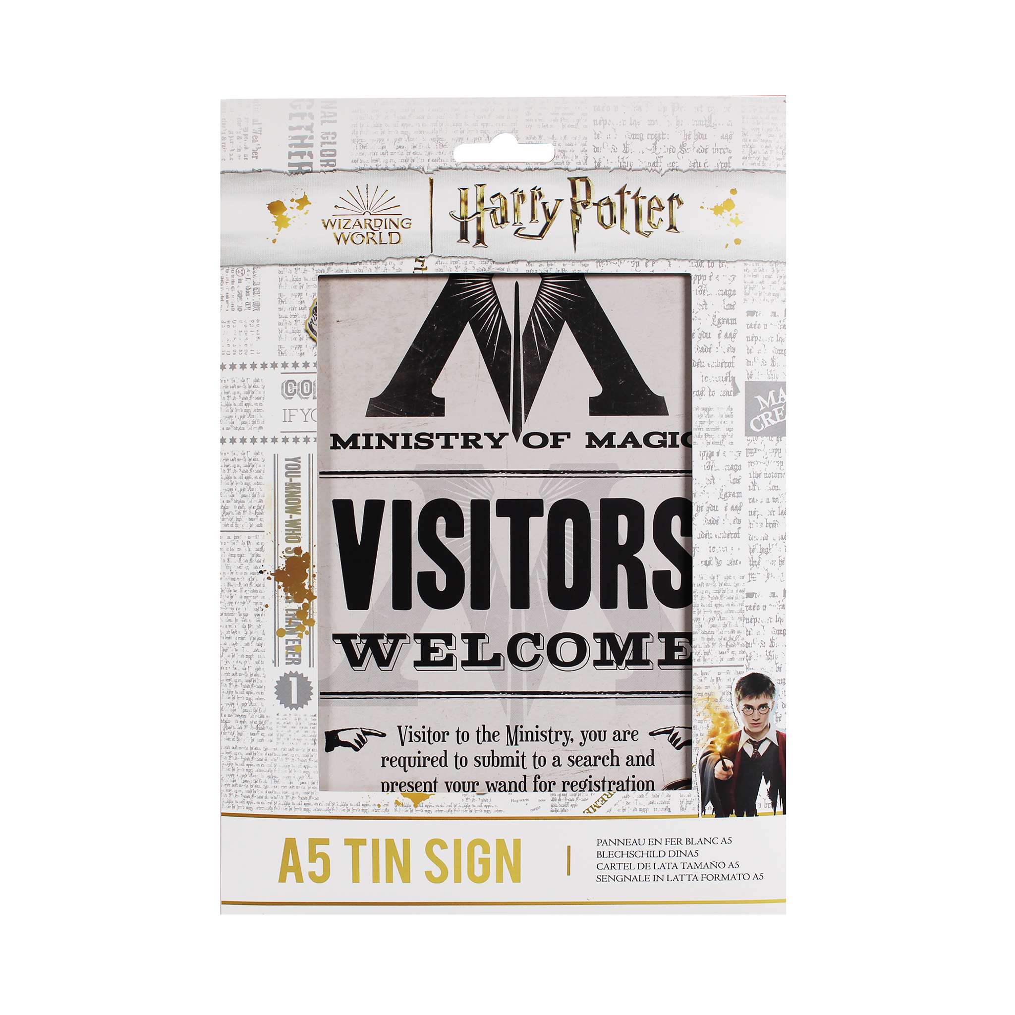 HMB Harry Potter Ministry plaque tôle métal A5