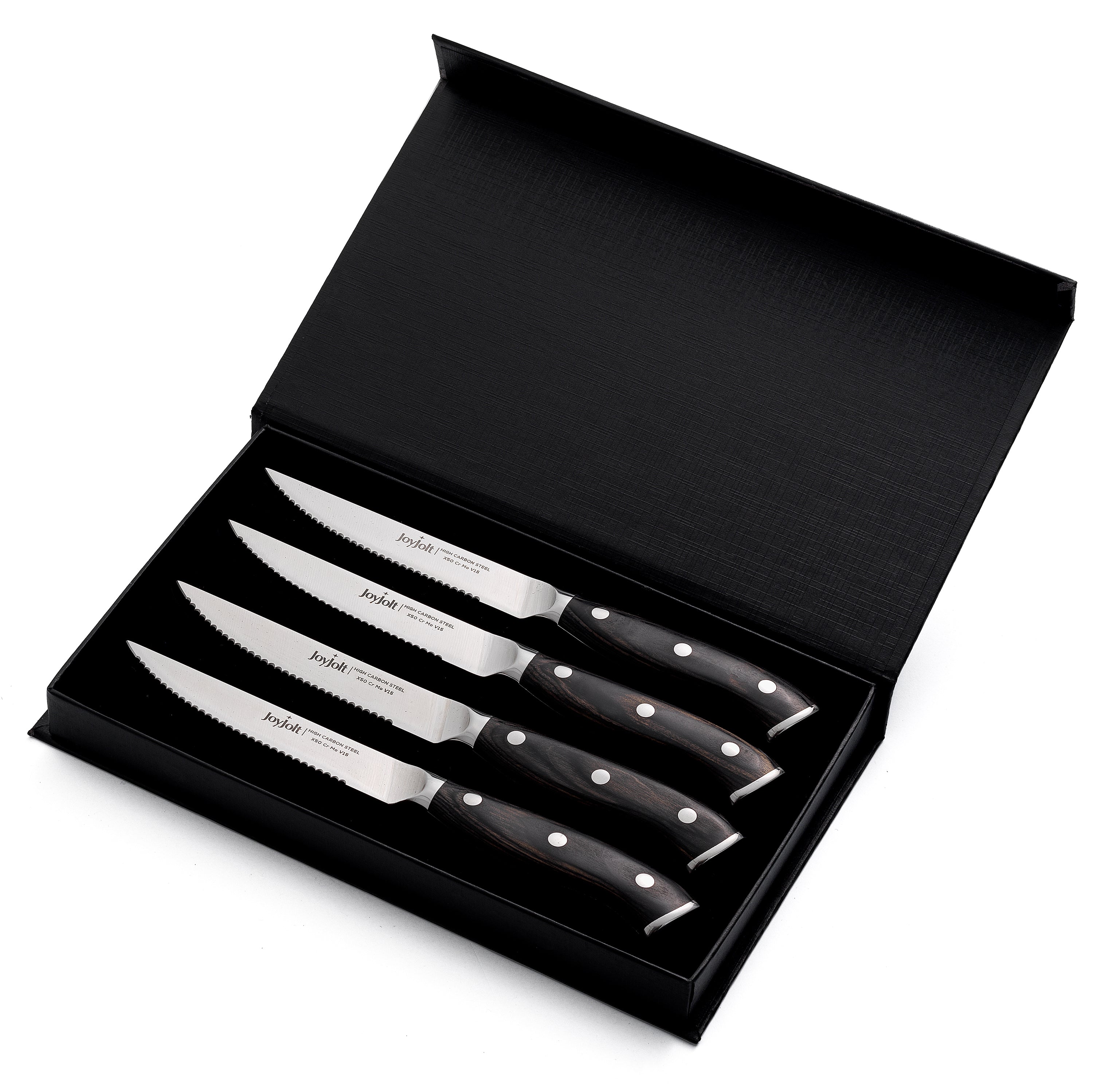 JoyJolt couteaux steak haute carbone lot de 4