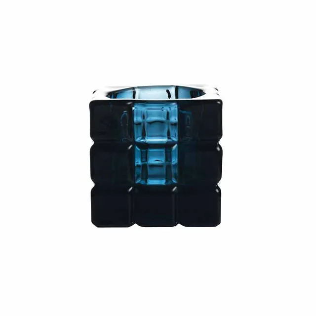 Artis Square photophore carré bleu 6,2 cm verre
