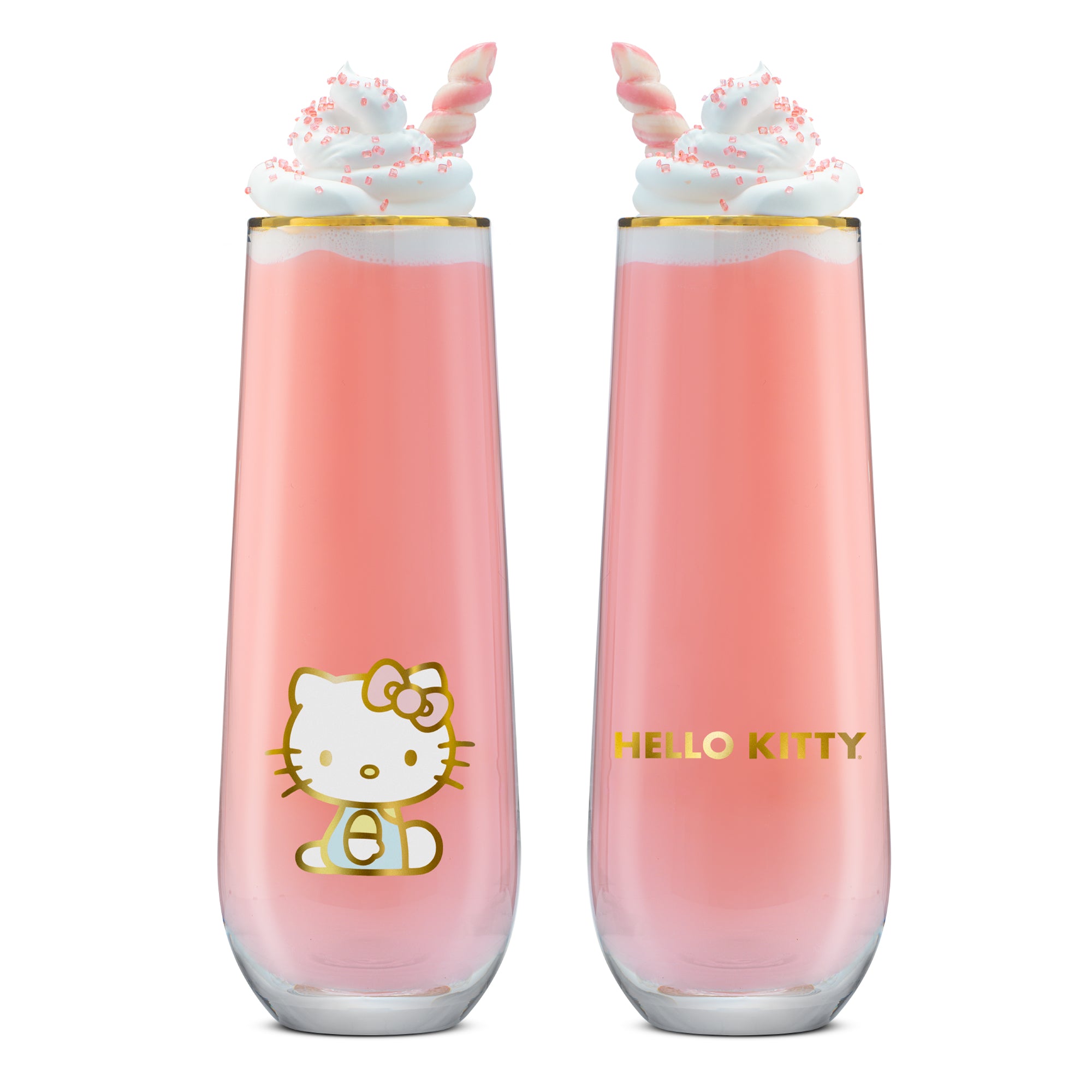JoyJolt Hello Kitty Stay Gold flûtes sans pied 4x28 cl