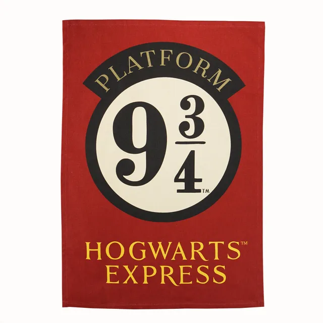 Harry Potter Voie 9 3/4 torchon coton recyclé rouge