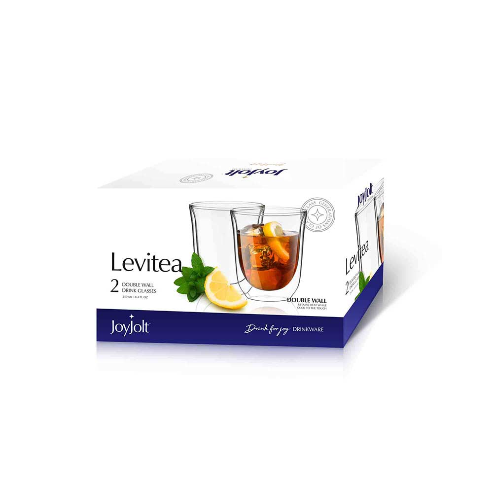JoyJolt Levitea verres double paroi café lot 2 25 cl