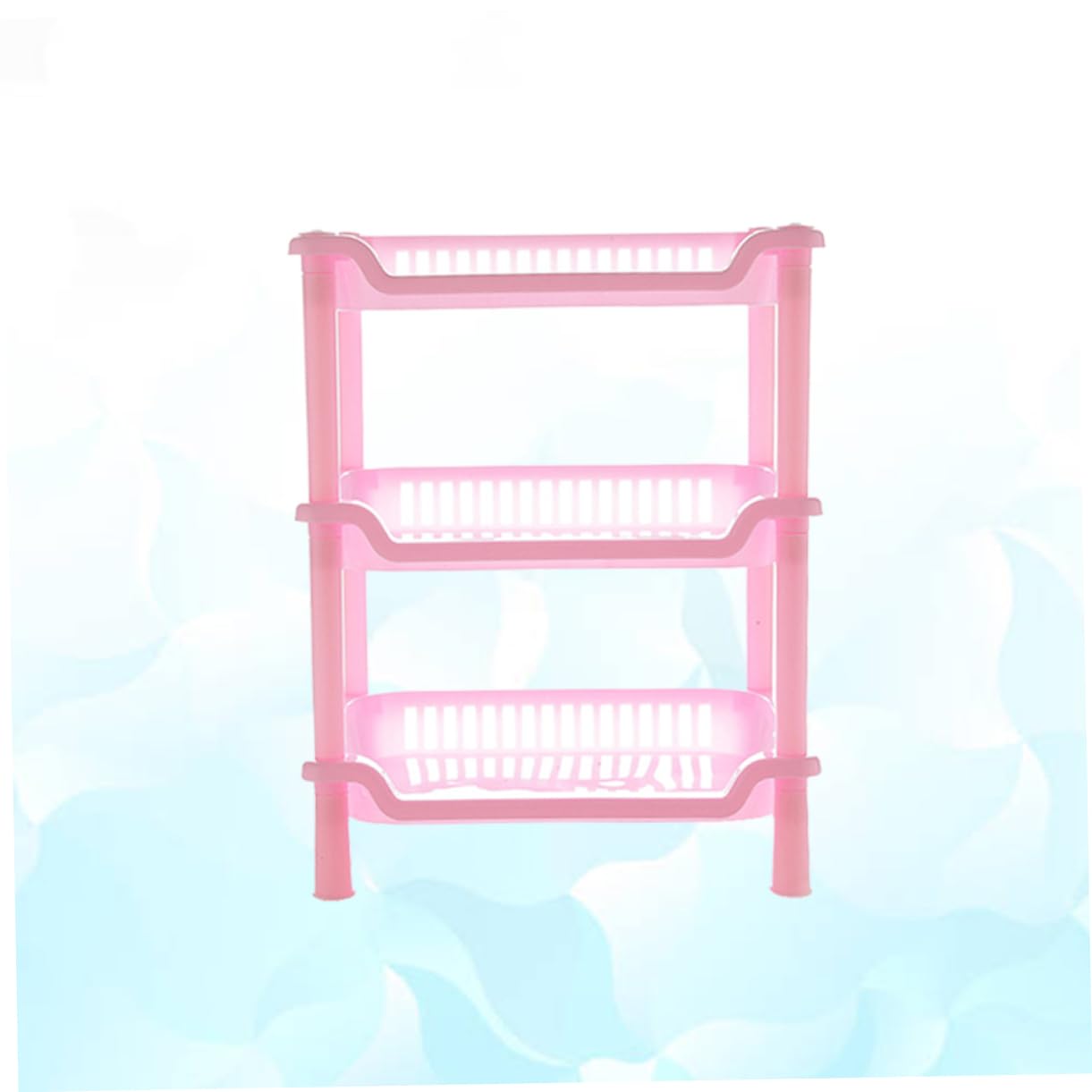 Alipis étagère rangement plastique rose 3 niveaux