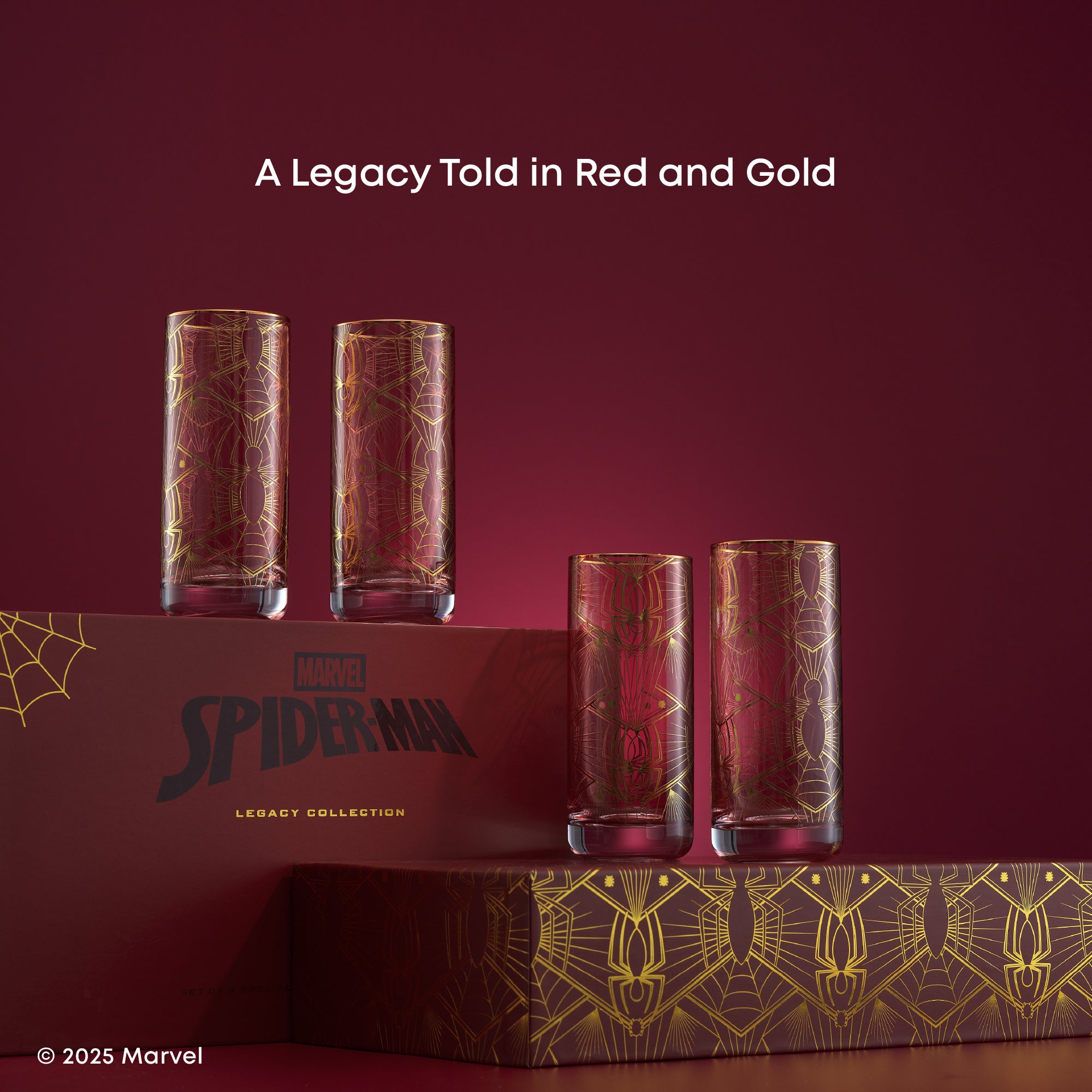 JoyJolt Marvel Spider-Man Legacy verres hauts lot de 4