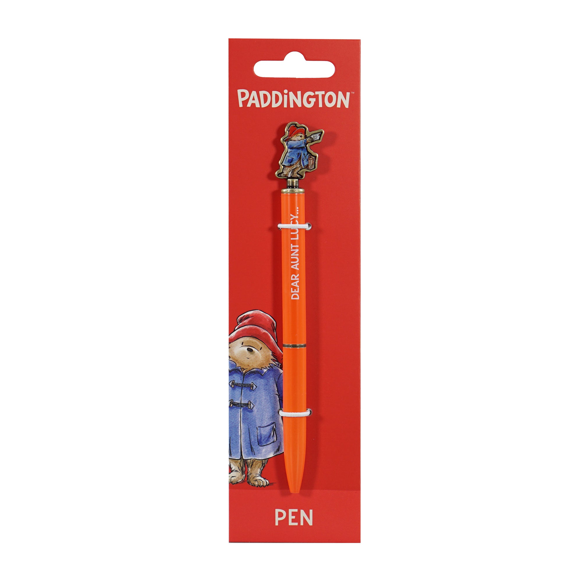 Paddington Dear Aunt Lucy stylo métal rouge 2D topper
