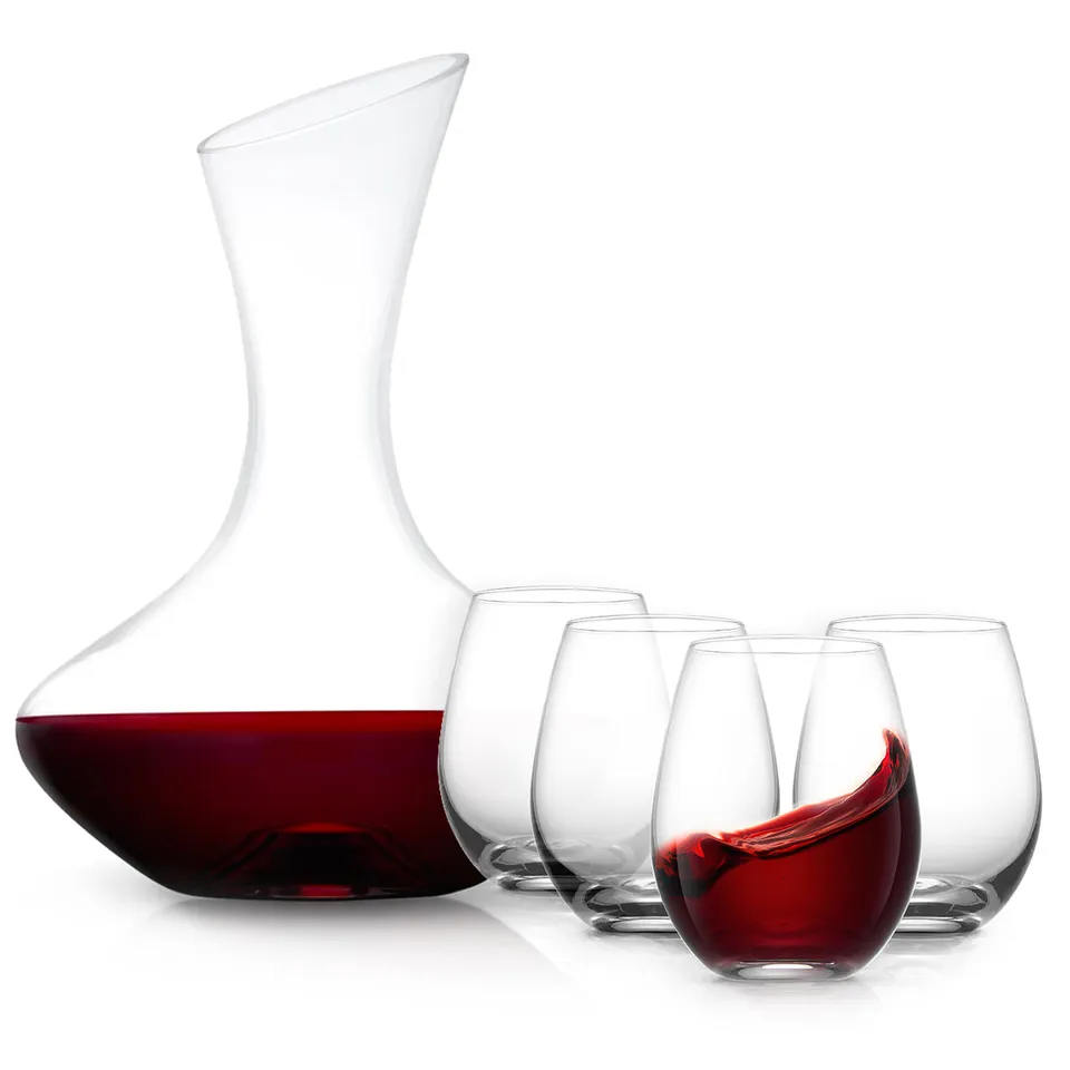 JoyJolt Lancia carafe à vin 118 cl + 4 verres cristal