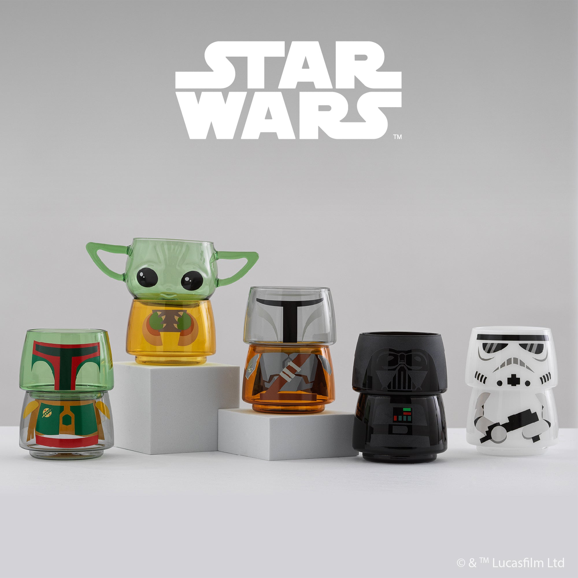 JoyJolt Star Wars Stackable Grogu verres lot de 2 28 cl
