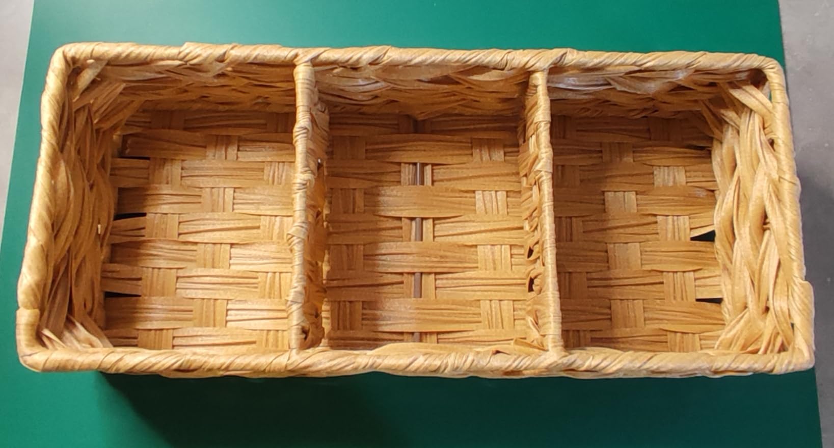 Alipis panier rangement tissé 3 compartiments 35 cm