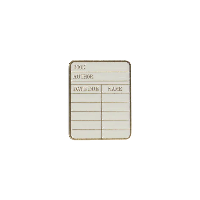 HMB Pulteney Press Library Card pin's émail blanc