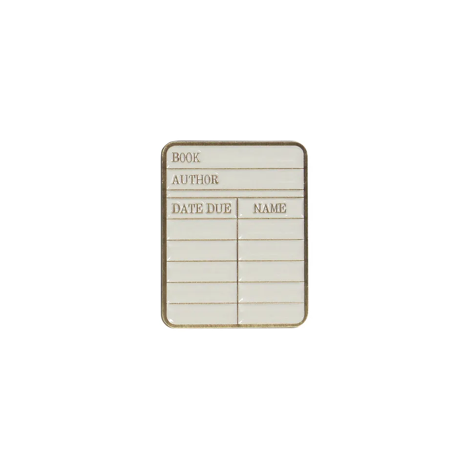 HMB Pulteney Press Library Card pin's émail blanc