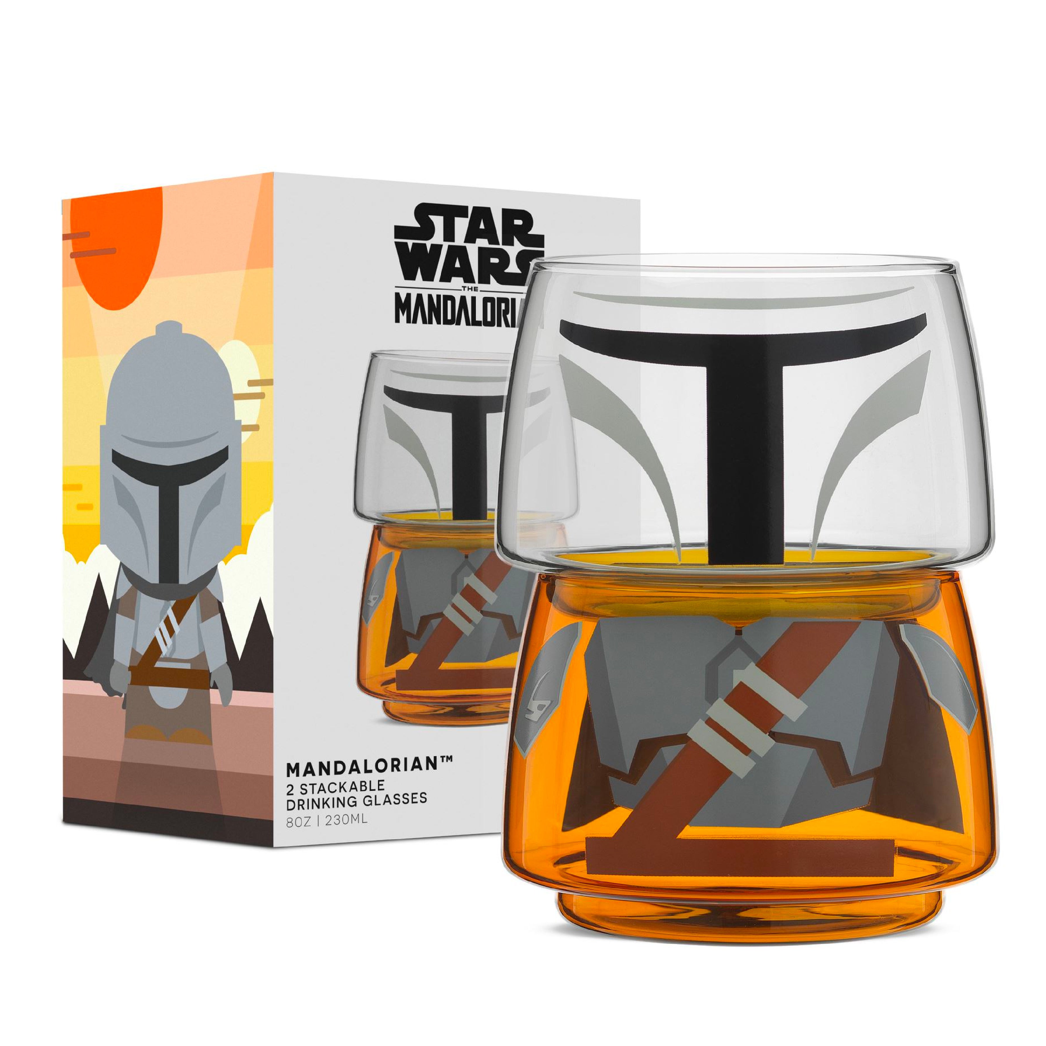 JoyJolt Star Wars Mandalorian verres lot de 2 28 cl