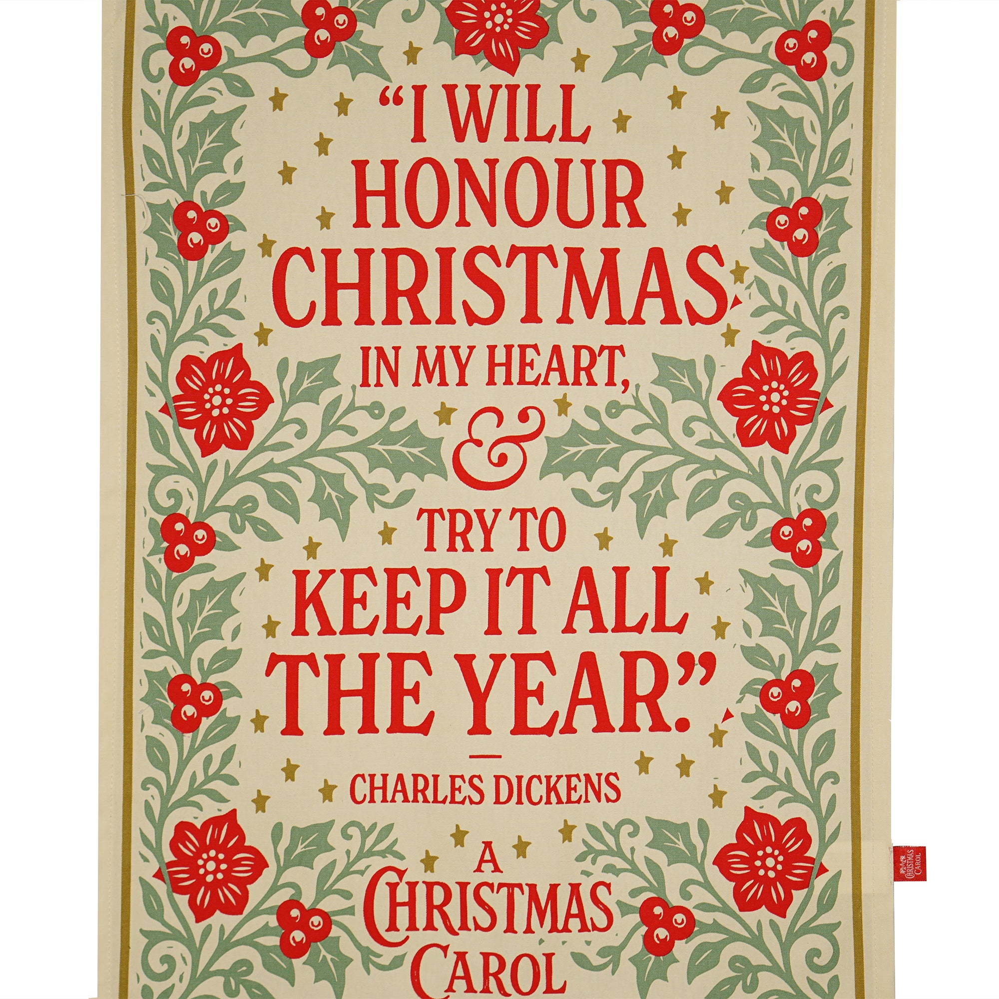 A Christmas Carol torchon coton recyclé 65x46 cm Noël