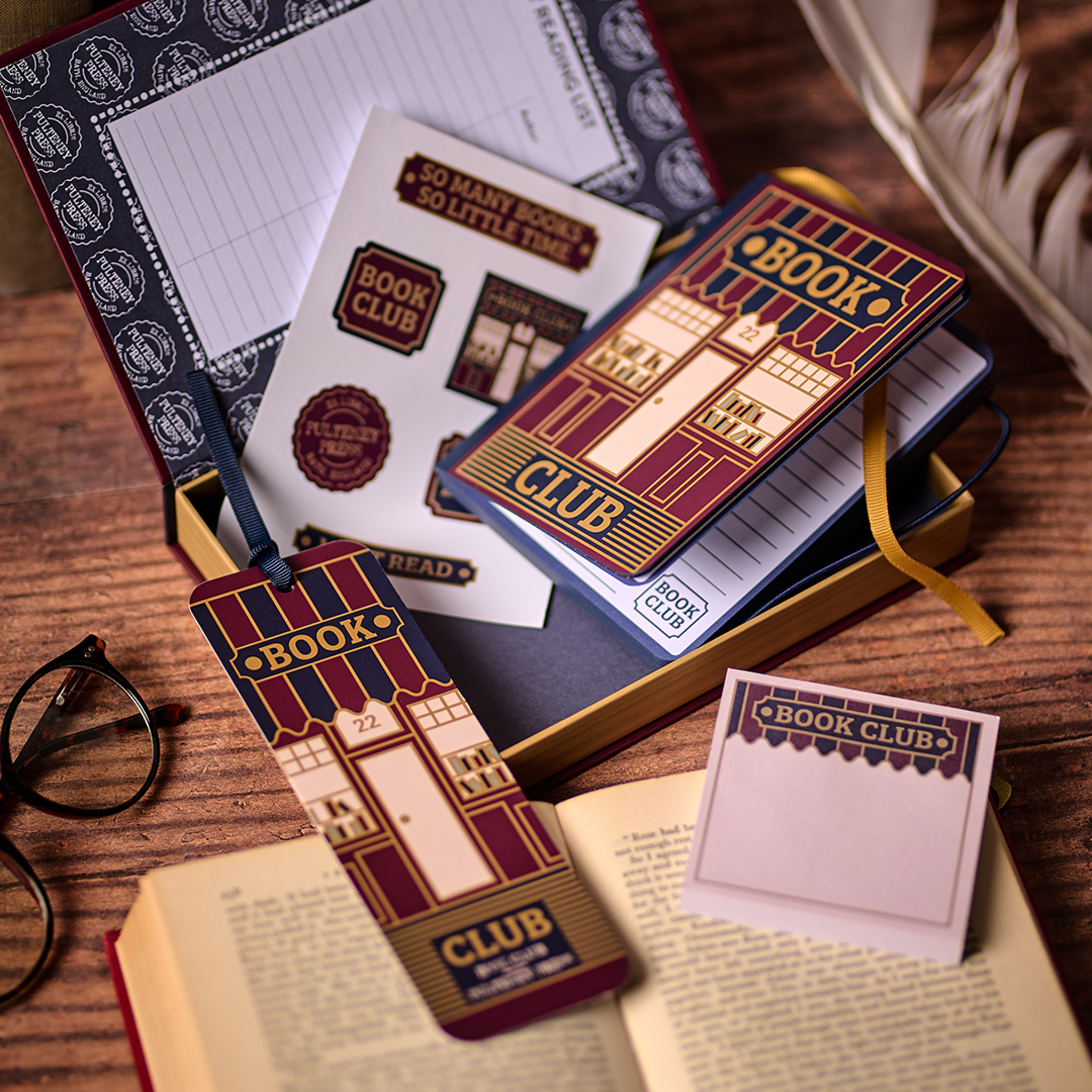 Pulteney Press Book Club coffret papeterie rouge