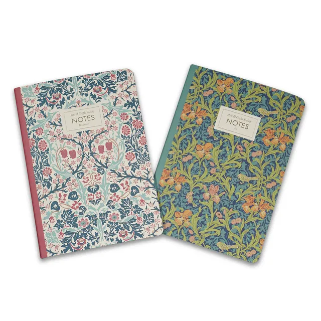 HMB Arts & Crafts Society Blackthorn Iris carnets A5 lot de 2