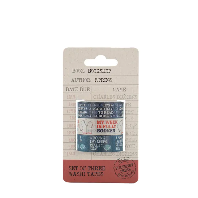 Pulteney Press Bookshop lot 3 washi tape bleu 5 m