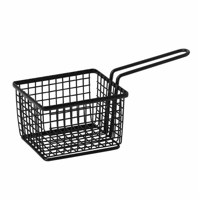 Artis panier filaire rectangulaire noir 10 cm anse