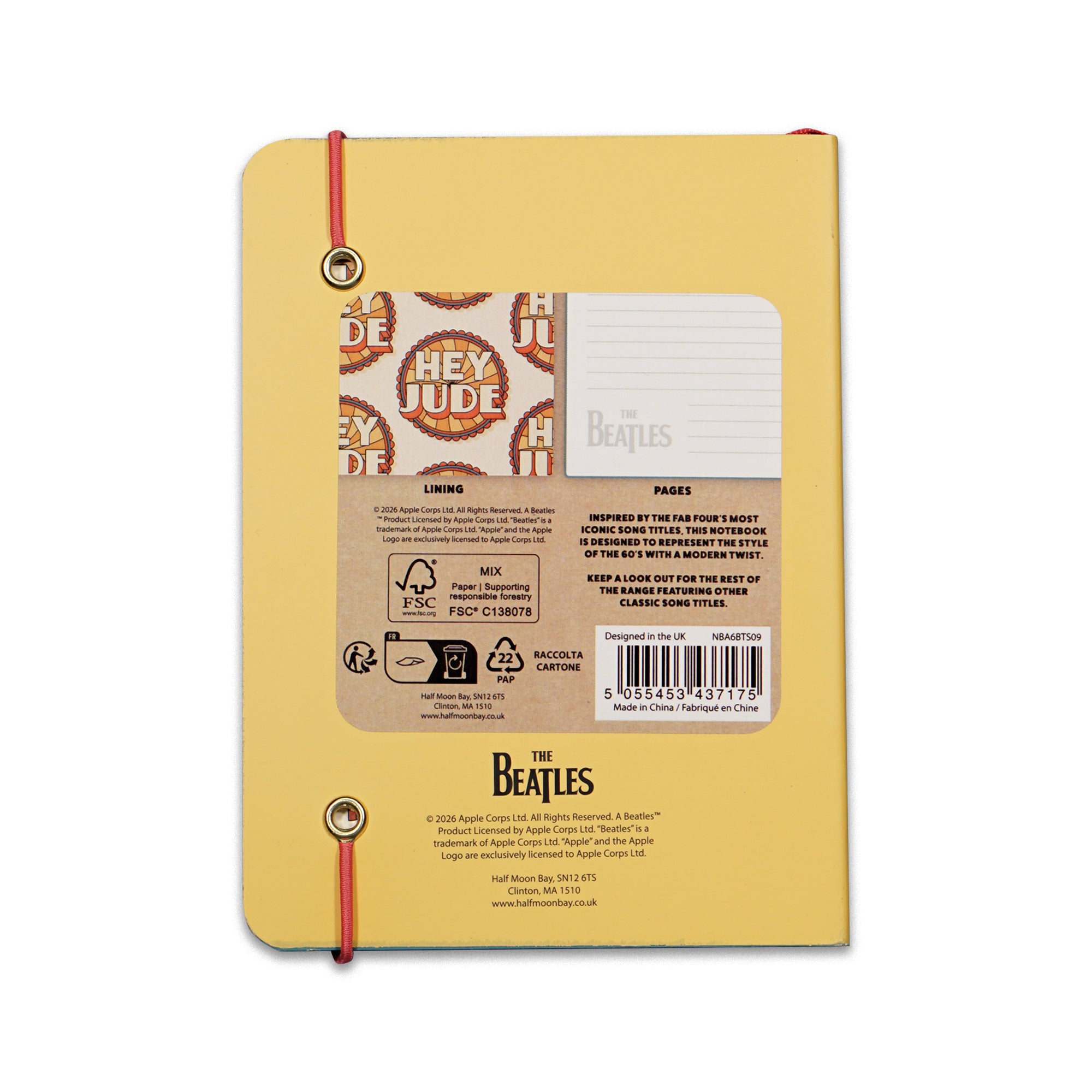 The Beatles Hey Jude NBA6BTS09 carnet A6 jaune souple