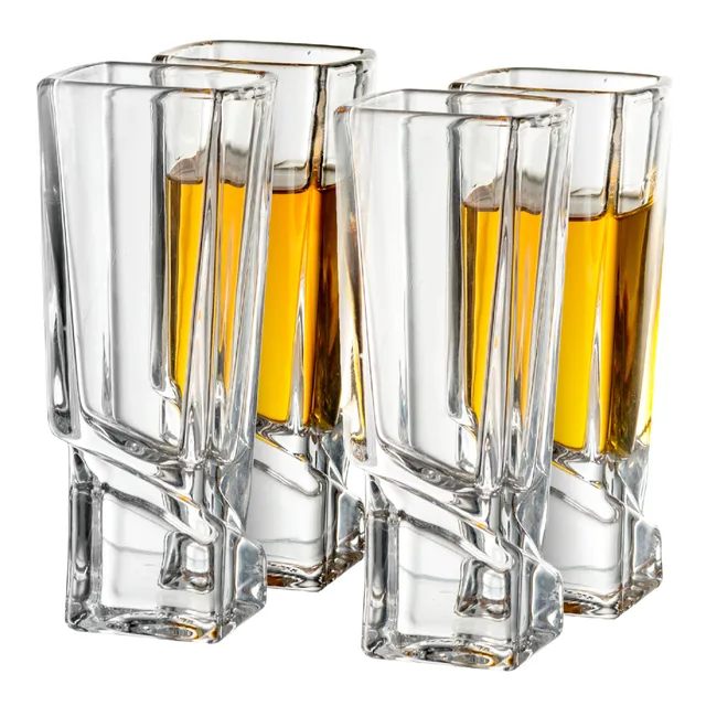 JoyJolt Carre verres à shot lot de 4 carré 4,4 cl