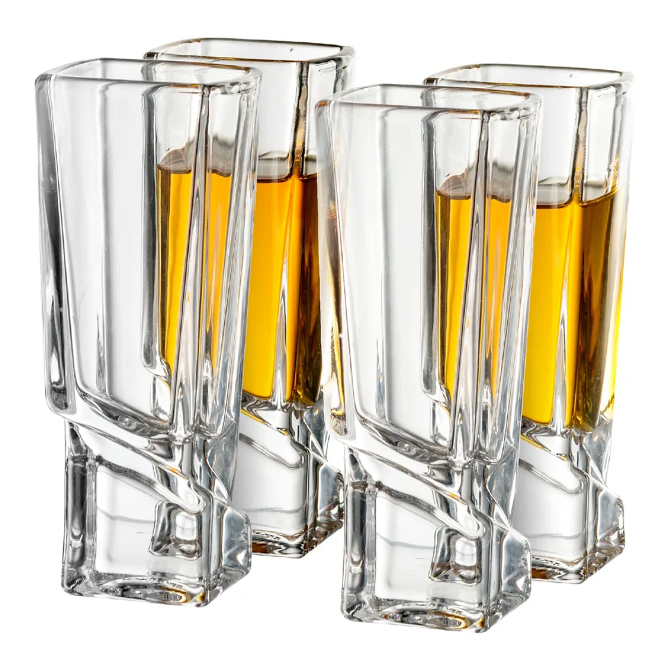 JoyJolt Carre verres à shot lot de 4 carré 4,4 cl