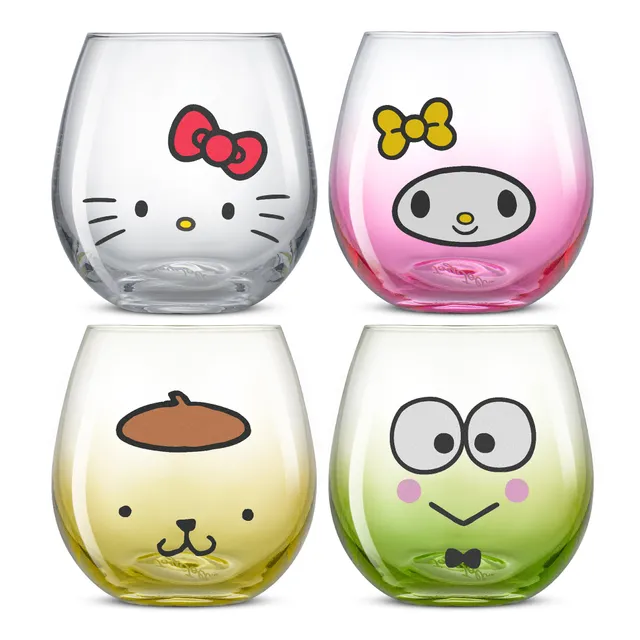 JoyJolt Hello Kitty Friends verres lot de 4 44 cl colorés