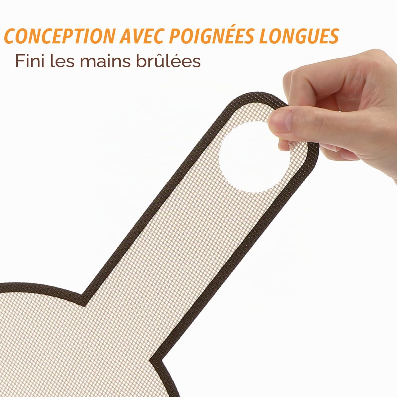 Alipis tapis cuisson pain fibre de verre poignées 52 cm