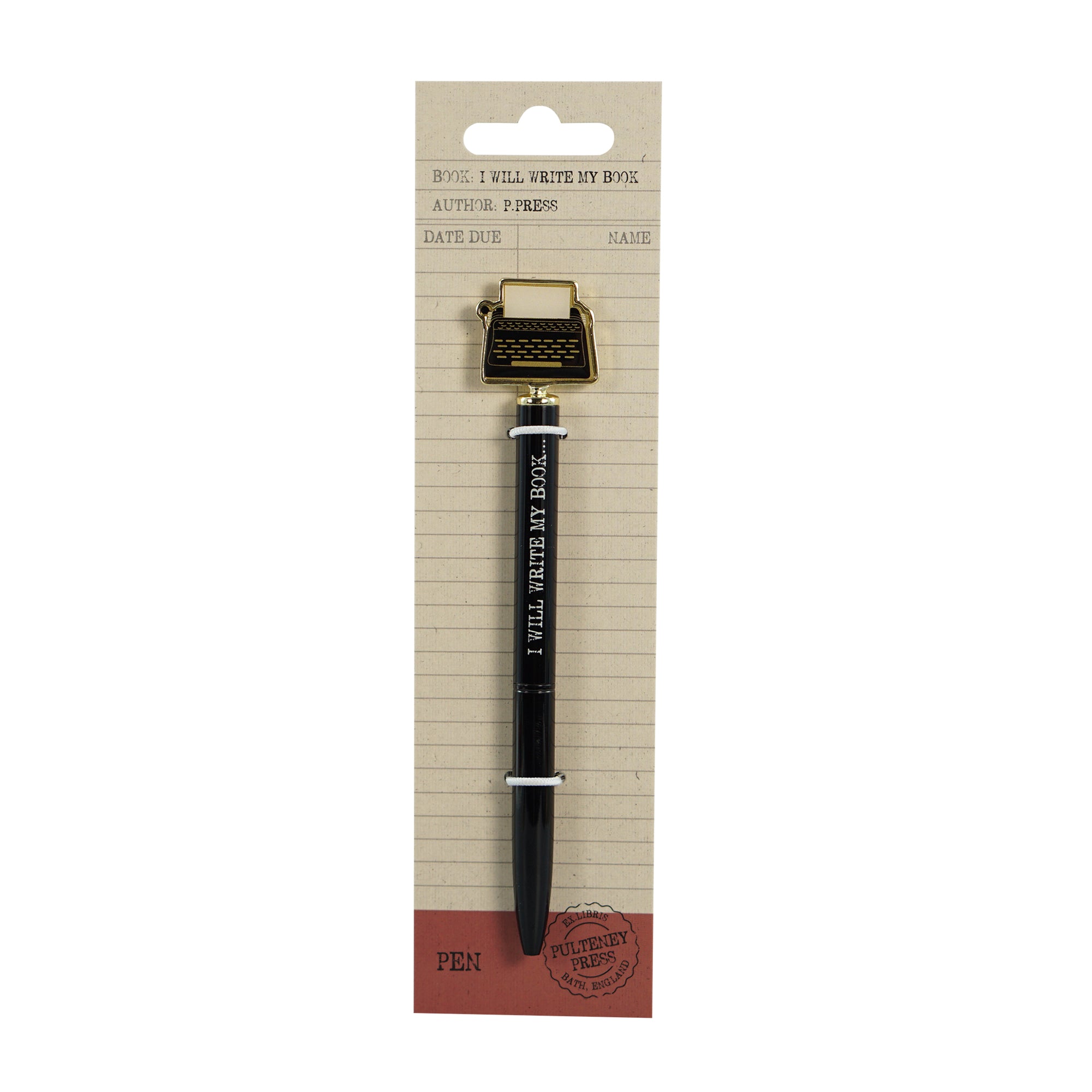 Pulteney Press I Will Write My Book stylo métal noir