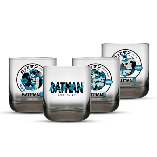 JoyJolt Batman Gotham City Noir verres courts 30 cl lot 4