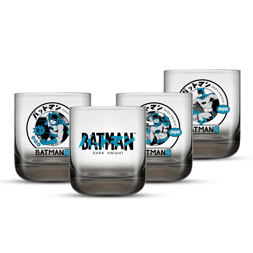 JoyJolt Batman Gotham City Noir verres courts 30 cl lot 4
