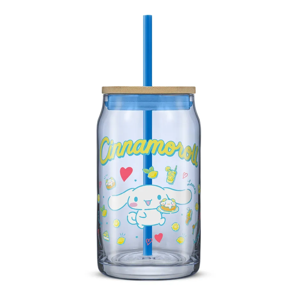 JoyJolt Hello Kitty Cinnamoroll verre canette 47 cl paille bambou