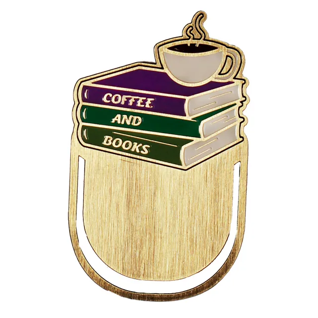 HMB Pulteney Press Coffee and Books marque-page métal bronze