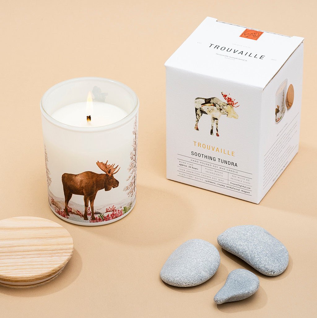Trouvaille Tundra bougie soja cachemire santal relaxante