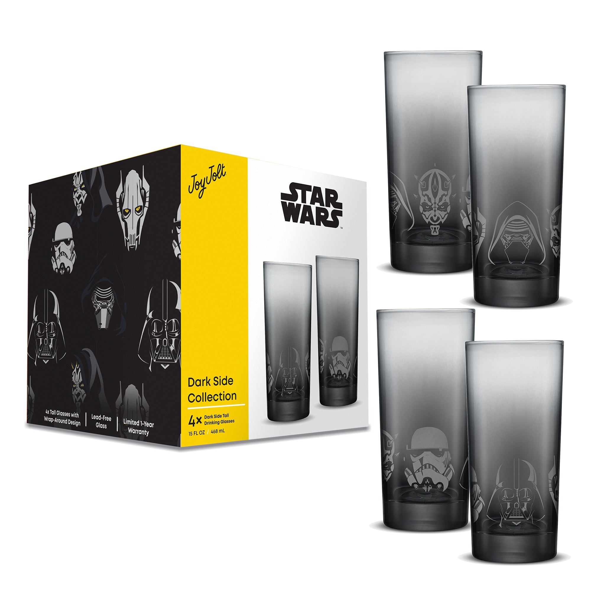 JoyJolt Star Wars Dark Side verres hauts lot 4 47 cl