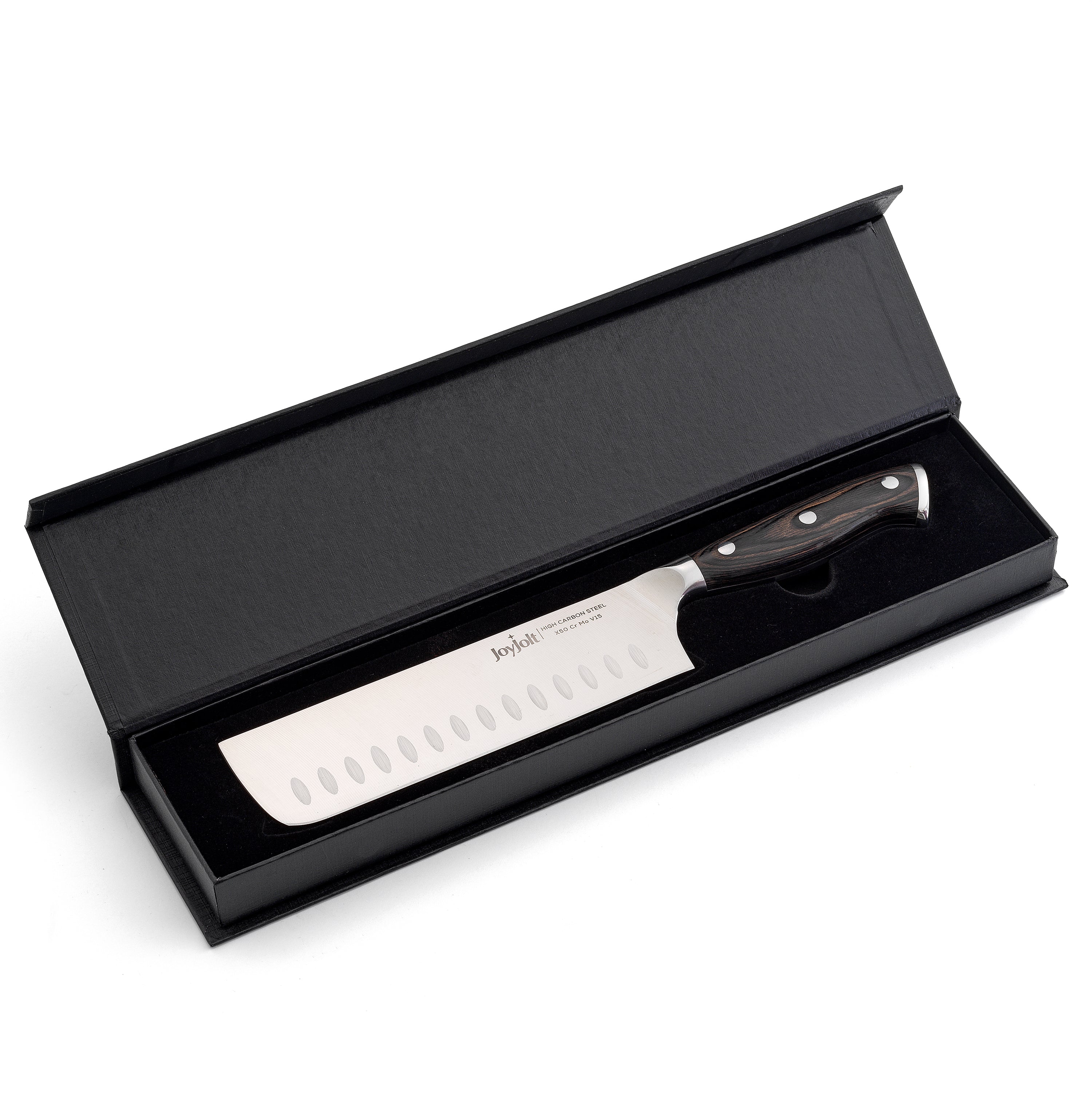JoyJolt couteau nakiri 18 cm acier carbone lot 1