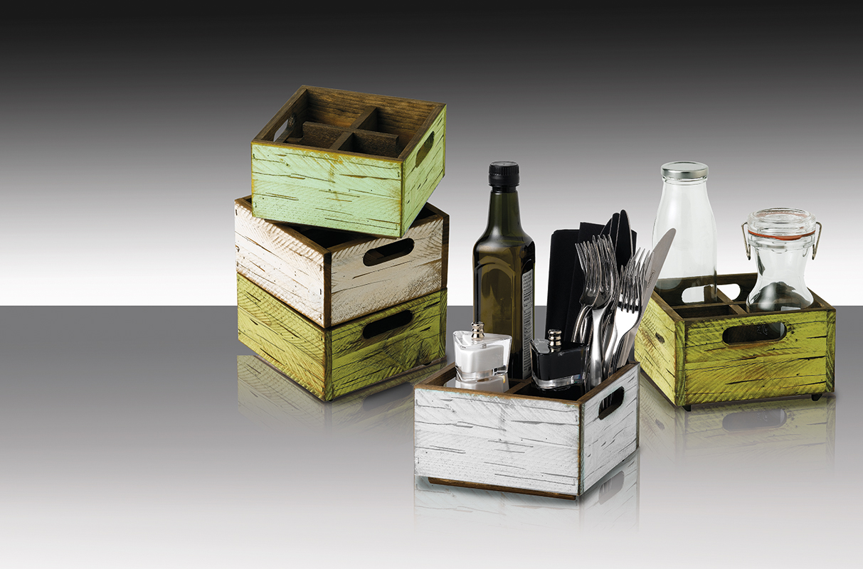 Artis Wooden Box boîte bois blanche 17 cm 4 cases