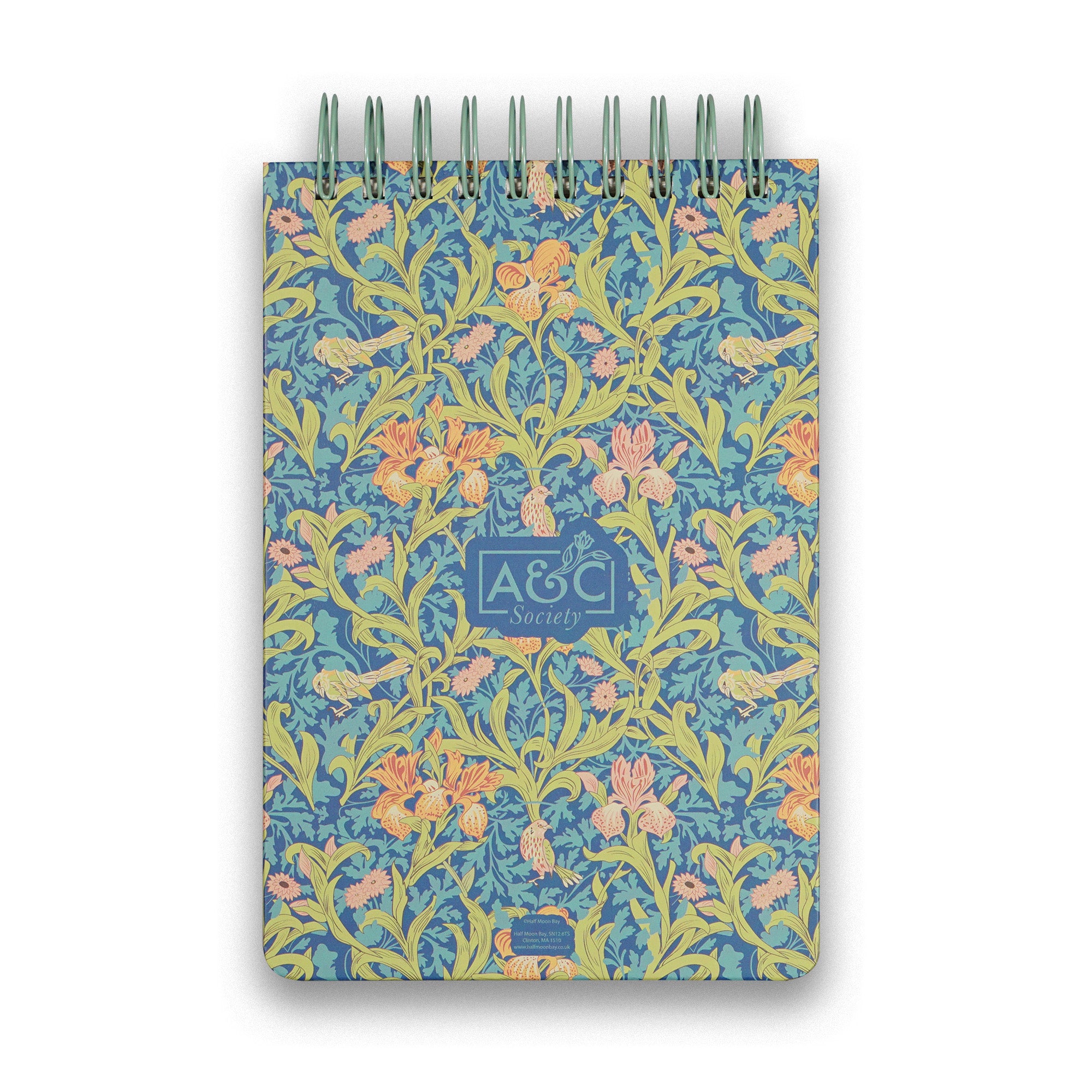 Arts & Crafts Society Iris carnet spiralé A5 vert floral