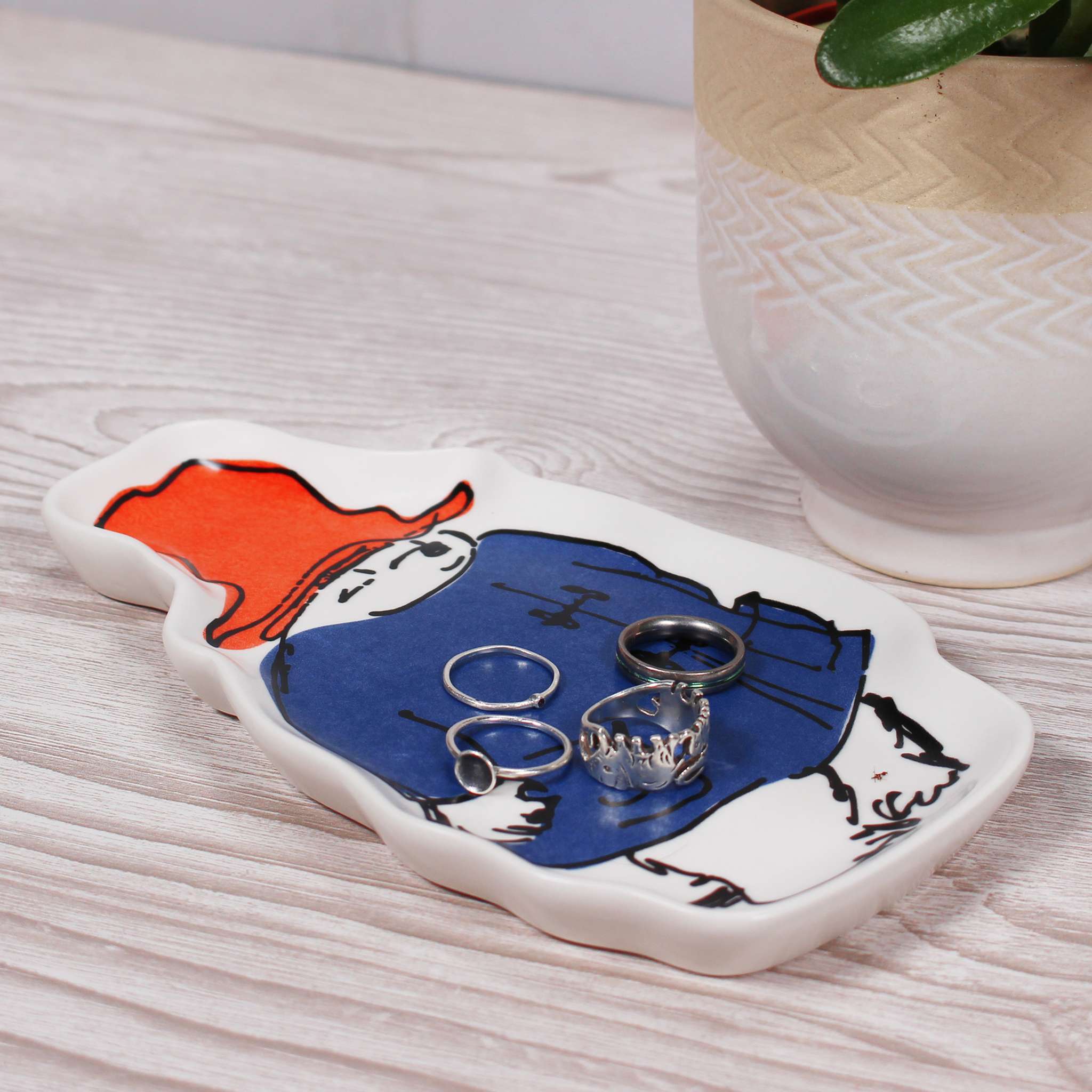 HMB Paddington vide-poche céramique bleu 18 cm