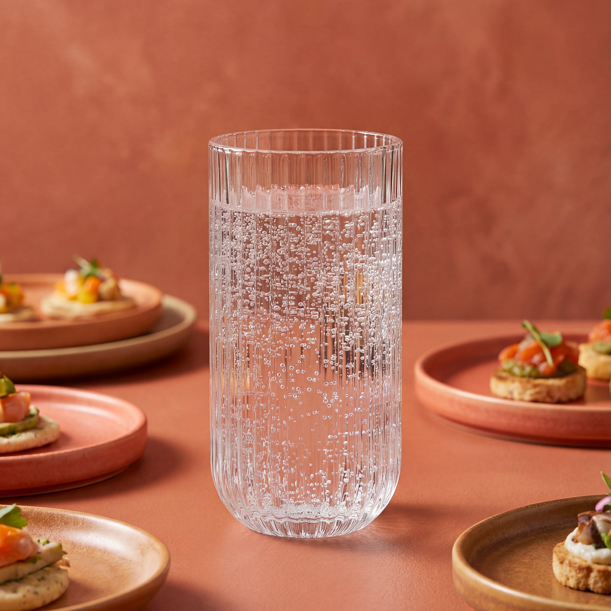 JoyJolt Lotus verre highball strié 47 cl x4