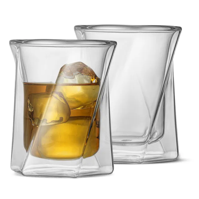 JoyJolt Lacey verre whisky double paroi 30 cl lot de 2