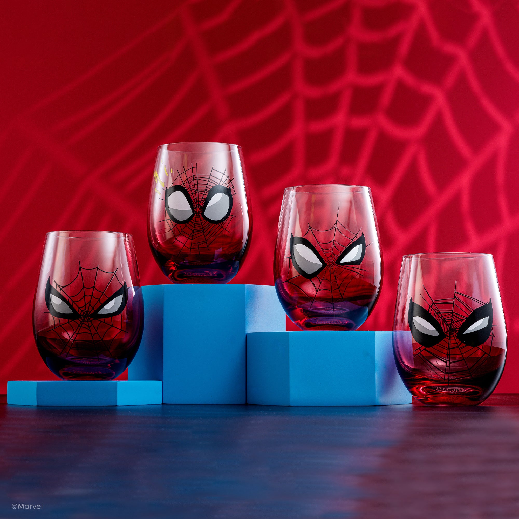 JoyJolt Marvel Spider-Man verres lot de 4 56 cl sans pied