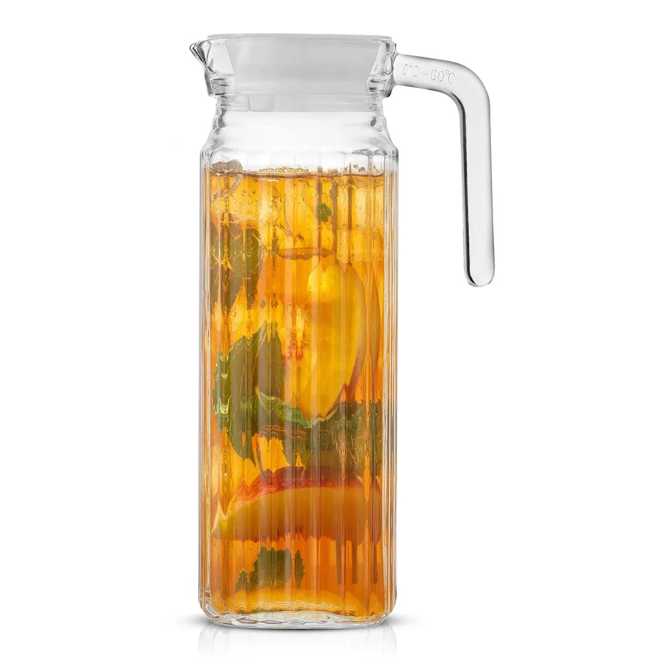 JoyJolt carafe en verre 1,18 L 40 oz avec couvercles