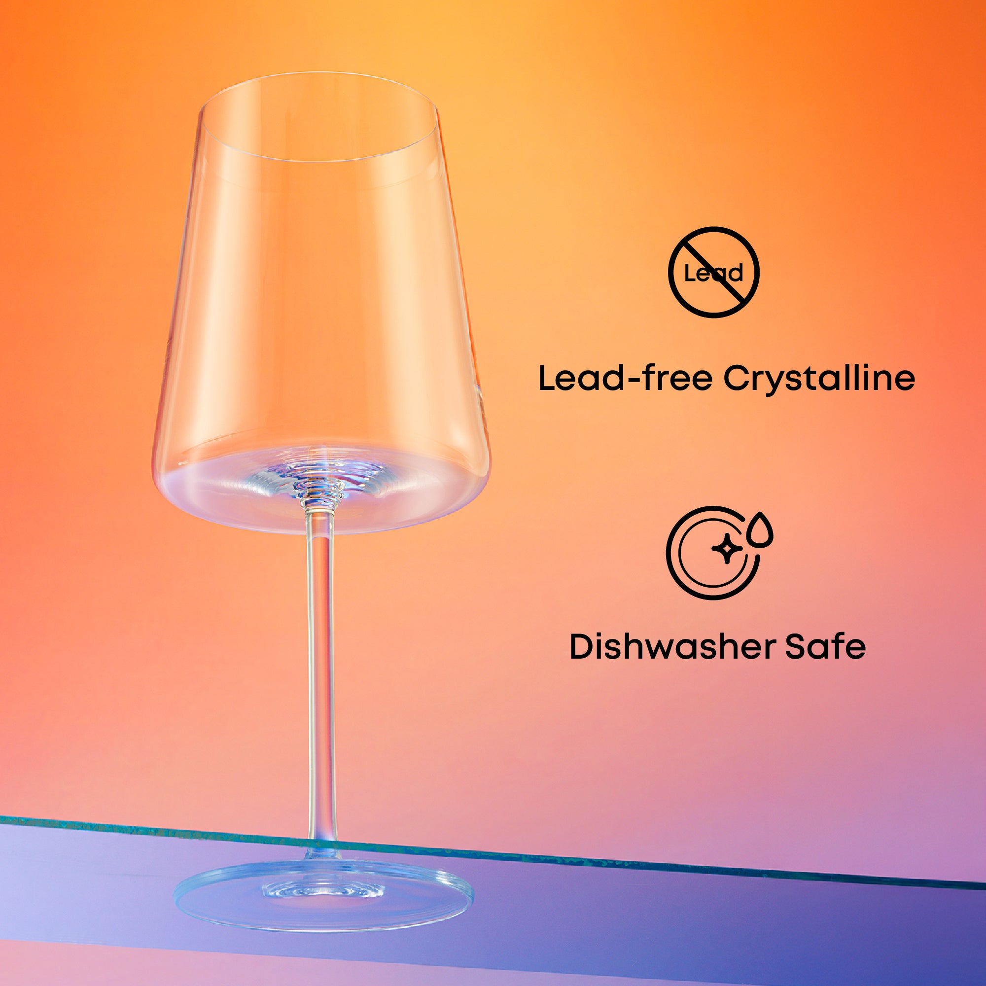 JoyJolt Aura lot 8 verres à vin rouge cristal