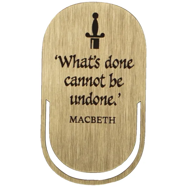 Shakespeare Macbeth marque-page métal bronze