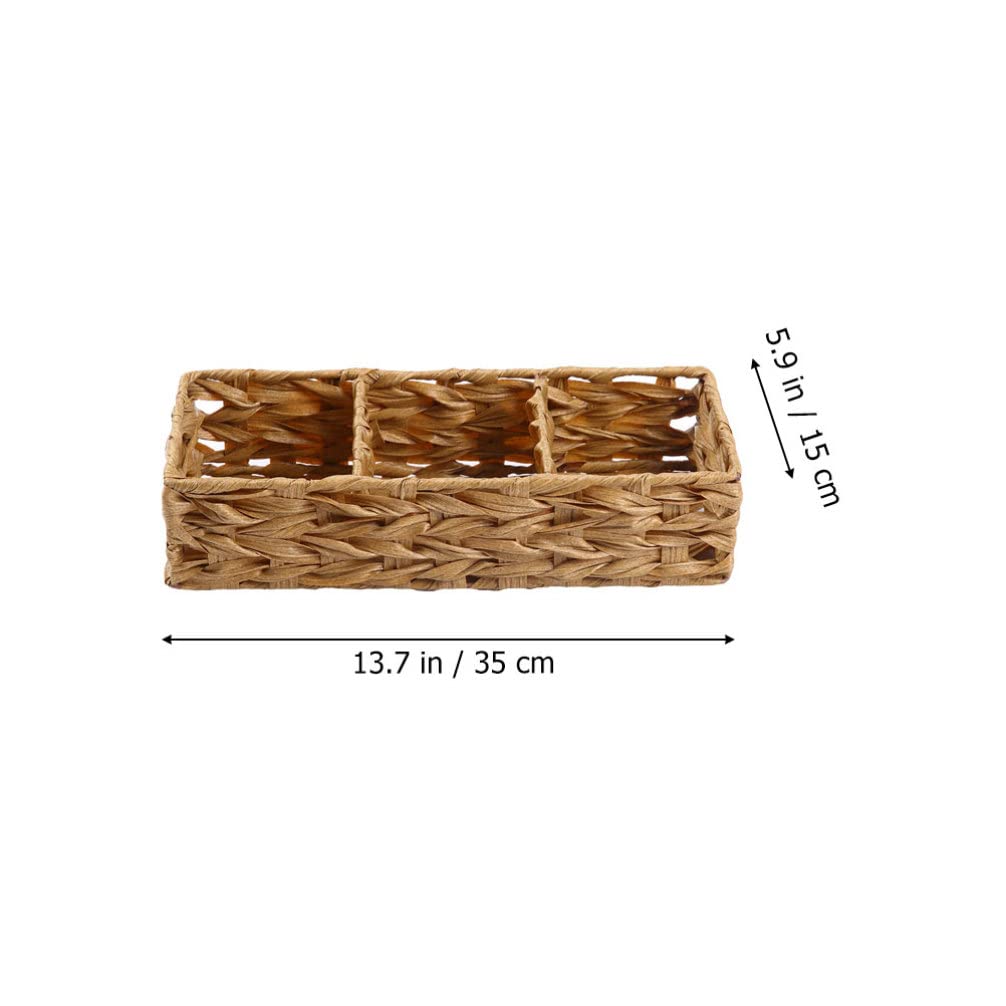Alipis panier rangement tissé 3 compartiments 35 cm