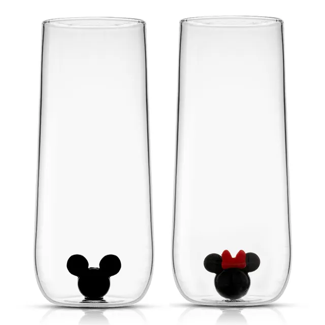 JoyJolt Disney Mickey & Minnie 3D Icon verres longs lot de 2 figurine