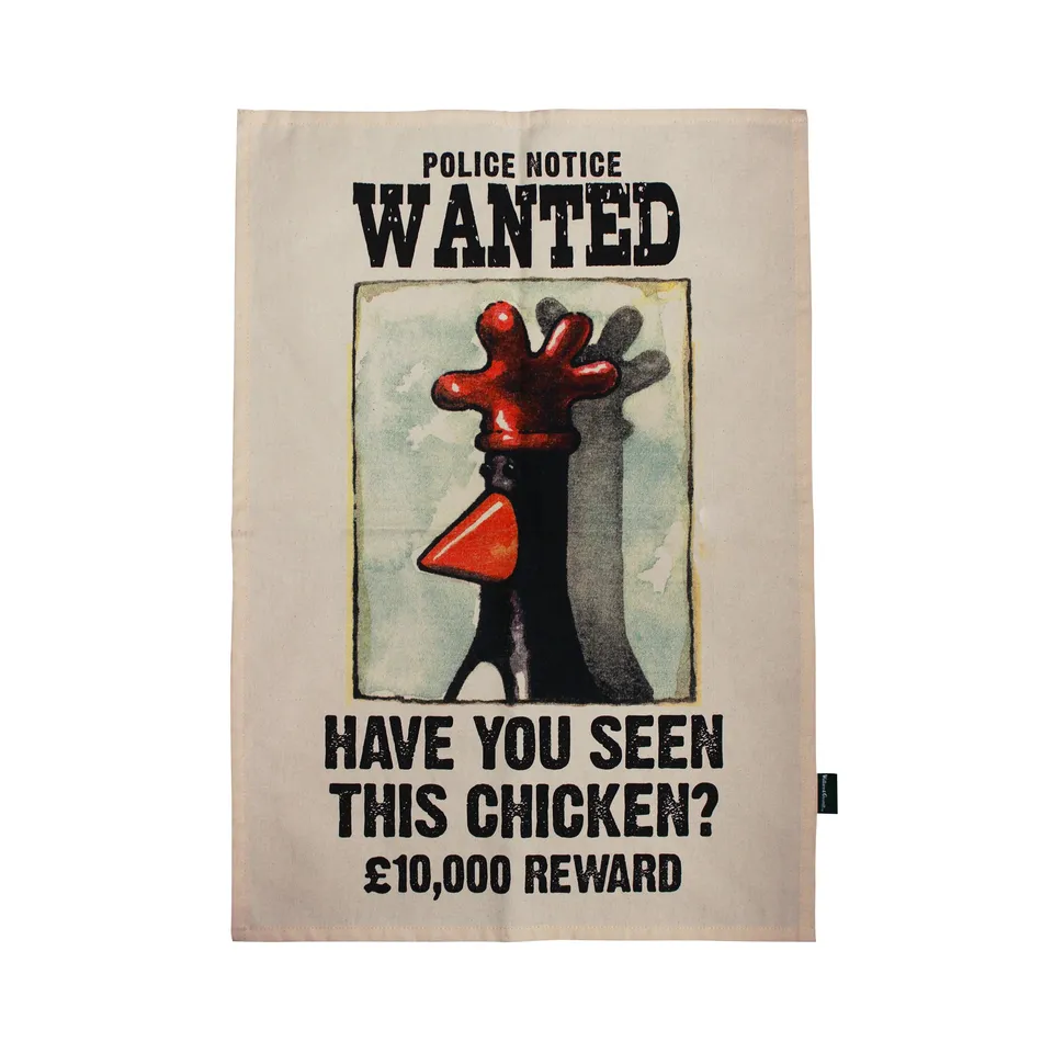 HMB Wallace & Gromit Feathers torchon coton recyclé 65x45